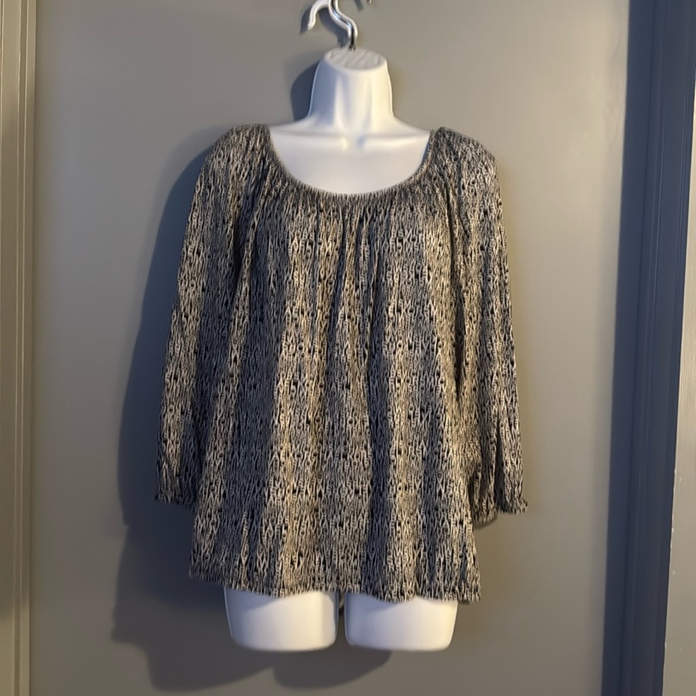 Michael Michael Kors Blouse Black & White Loose Fitting XL Great Used Condition